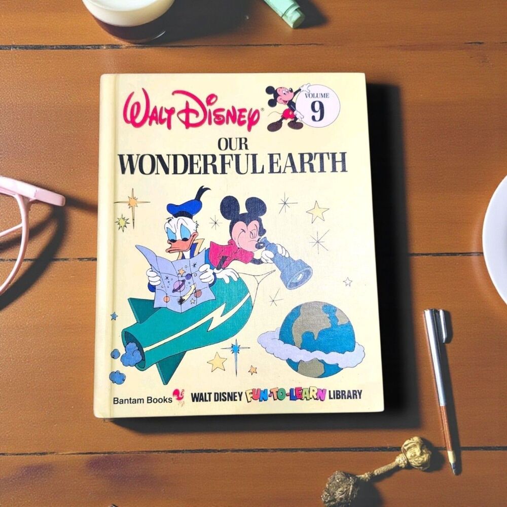 1983 Walt Disney Fun-To-Learn Vol. 9 Our Wonderful Earth Vintage Book Hardback